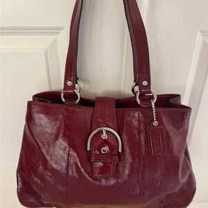 Coach Burgundy Leather Tote Bag